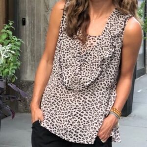 Cabi Leopard Flutter Blouse 3612